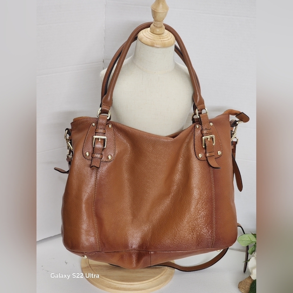 Elegant Brown Leather Tote Bag